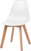 4 Moderne kunststof eetkamerstoelen stoelen - wit - ergonomische kuipstoelen - Nordic Blanc - Palerma Design - white - ergonomisch - stoel - zetel - woonkamerstoelen - zitting - stevig - hout
