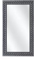 Spiegel met Gevlochten Houten Lijst - Oud Zwart - 20x50 cm
