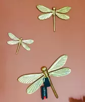Diga Colmore muurdecoratie - wanddecoratie - decoratief figuur- Libelle - Butterfly - set 3 stuks