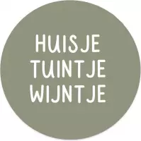 Label2X - Schilderij - Huisje Tuintje Wijntje Ø Aanbevolen - Multicolor - 100 X 100 Cm