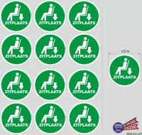 Zitplaats pictogram sticker set 12 st.