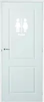 Deursticker Toilet -  Wit -  39 x 50 cm  -  toilet raam en deurstickers - toilet  alle - Muursticker4Sale
