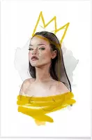 JUNIQE - Poster Rihanna -20x30 /Geel & Wit