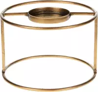 Theelichthouder - Metaal - Goud -  Ø15x10cm - Antique gold look