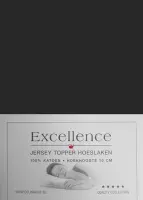 Excellence Jersey Topper Hoeslaken - Eenpersoons - 90/100x210/220 cm - Black