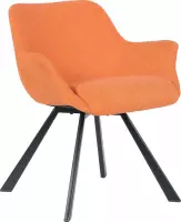 Alora Stoel Alan Oranje - Stof - relaxstoel - fauteuil - eetkamerstoel