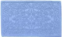 Ikado  Katoenen badmat met motief, blauw  50 x 80 cm