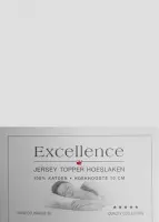 Excellence Jersey Topper Hoeslaken - Tweepersoons - 160x200/210 cm - Light Grey