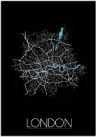 DesignClaud London Plattegrond poster A3 + Fotolijst zwart