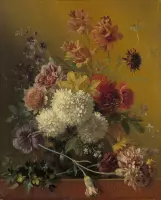 Stilleven met bloemen, Georgius Jacobus Johannes van Os, 1820 - 1861 op aluminium