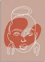 DesignClaud Portret vrouw poster A4 + fotolijst zwart