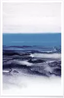 JUNIQE - Poster Blauw Landschap - abstract -13x18 /Blauw & Grijs