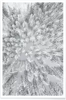 JUNIQE - Poster Snowy Forests -30x45 /Grijs & Wit