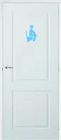 Deursticker Man Op Wc - Lichtblauw - 20 x 30 cm - toilet raam en deur stickers - toilet