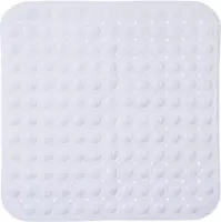 Antislip badmat - 54x54 CM - Wit - Zuignappen - Vierkant - Douchemat - Badmatten - Badkamer - Voor in bad - Antislipmat voor douche - Rubber - Kinderen/Ouderen - Anti slip mat