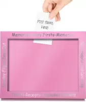 Babygeheugentas en aandenken fotolijst-displaydoos - roze
