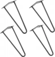 Hairpin poten tafelpoten 2-punt set van 4 - 35 cm - metaal grijs
