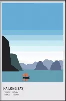 Walljar - Ha Long Bay Vietnam - Muurdecoratie - Poster met lijst