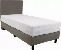 Bedworld Boxspring 1 persoons bed - Eenpersoons bed - 100x200 cm - Met Matras - Beige