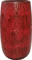 Hoge Pot Marly Deep Red ronde rode bloempot voor binnen en buiten 36x63 cm