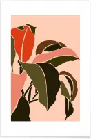 JUNIQE - Poster Plant -40x60 /Groen & Oranje