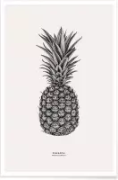 JUNIQE - Poster Pineapple -30x45 /Grijs & Ivoor