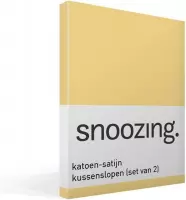 Snoozing - Katoen-satijn - Kussenslopen - Set van 2 - 50x70 cm - Geel