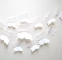 LeuksteWinkeltje muurstickers Vlinders 3D wit - 12 stuks diverse formaten