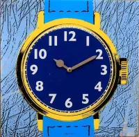 NeXtime klok 8157 Watch One, 43x43.2 cm, Wall, Blue/ Yellow