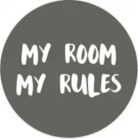 Muurcirkel kids my room my rules groen 30 cm / Dibond