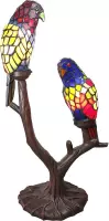 Clayre & Eef Tafellamp Tiffany papegaaien 5LL-6017