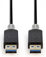 USB-Kabel | USB 3.2 Gen 1 | USB-A Male | USB-A Male | 5 Gbps | Verguld | 2.00 m | Rond | PVC | Antraciet | Window Box