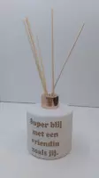 Gevulde Parfumfles met tekst (super blij met een vriendin zoals jij)