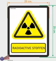 ISO7010 W003 Radioactieve stoffen Waarschuwing sticker 20x25cm