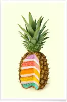 JUNIQE - Poster Pineapple Cake -40x60 /Kleurrijk