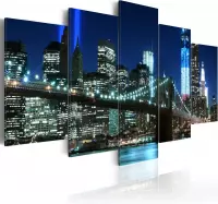 Schilderijen Op Canvas - Schilderij - Blue NYC 100x50 - Artgeist Schilderij