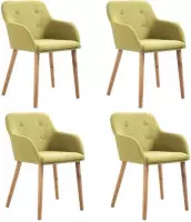 Elegante Eetkamerstoelen (INCL anti kras viltjes) Groen set van 4 STUKS Stof / Eetkamer stoelen / Extra stoelen voor huiskamer / Dineerstoelen / Tafelstoelen / Barstoelen / Huiskamer stoelen