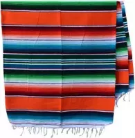 Mexicaanse Deken - Plaid - Serape - Gerecycled Acryl - 210 x 150 - Oranje - BBXZZ0orange