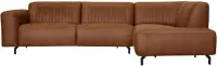 Loungebank Bolero chaise longue rechts - leer Kentucky cognac 09 - 2,75 x 2,15 mtr breed