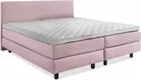 Beddenleeuw Boxspring Bed Mila - 90x220 - Incl. Hoofdbord + Matras - Oud roze