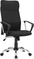 Topquality SONGMICS bureaustoel, ergonomische bureaustoel, draaistoel, gestoffeerde zitting, stoffen bekleding, in hoogte verstelbaar en kantelbaar, tot 120 kg draagvermogen, zwart
