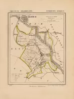 Historische kaart, plattegrond van gemeente Huissen in Gelderland uit 1867 door Kuyper van Kaartcadeau.com