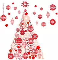Walplus - Muursticker - Kerst  - Rode Kerstboom