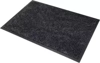Wash & Clean Natural, 100 % katoenen droogloop mat, kleur "Charcoal", machine wasbaar 30 °, 90 cm x 60 cm