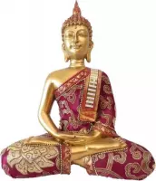 Thaise Boeddha beeldje rood 25 cm