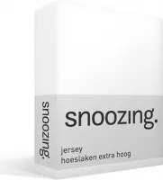 Snoozing Jersey - Hoeslaken Extra Hoog - 100% gebreide katoen - 120x200 cm - Wit