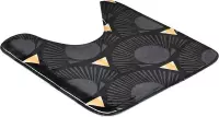 4goodz Ginko Microvezel Toiletmat met Ginko print 45x50 cm zwart