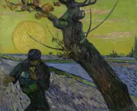Vincent van Gogh, De zaaier 2, 1888 op aluminium, 70 X 105 CM
