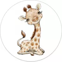 Label2X - Schilderij - Kids Giraffe Dibond -