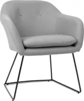 Besoa Zoe design fauteuil , schuimvulling polyester overtrek velours staal ,  jaren 70 stijl , zithoogte van 48 cm